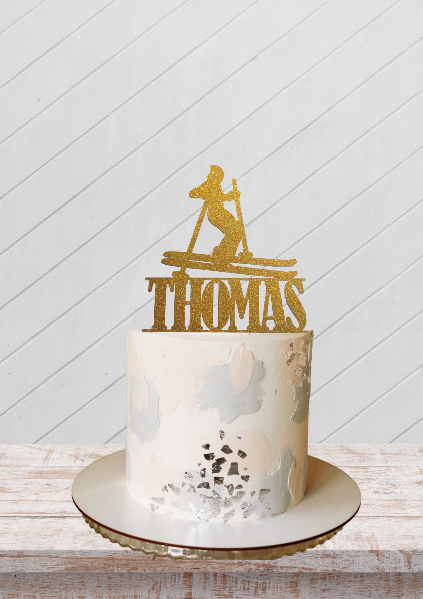 Personalised Skiing Skier cake topper, birthday cake topper and cake decoration with any name